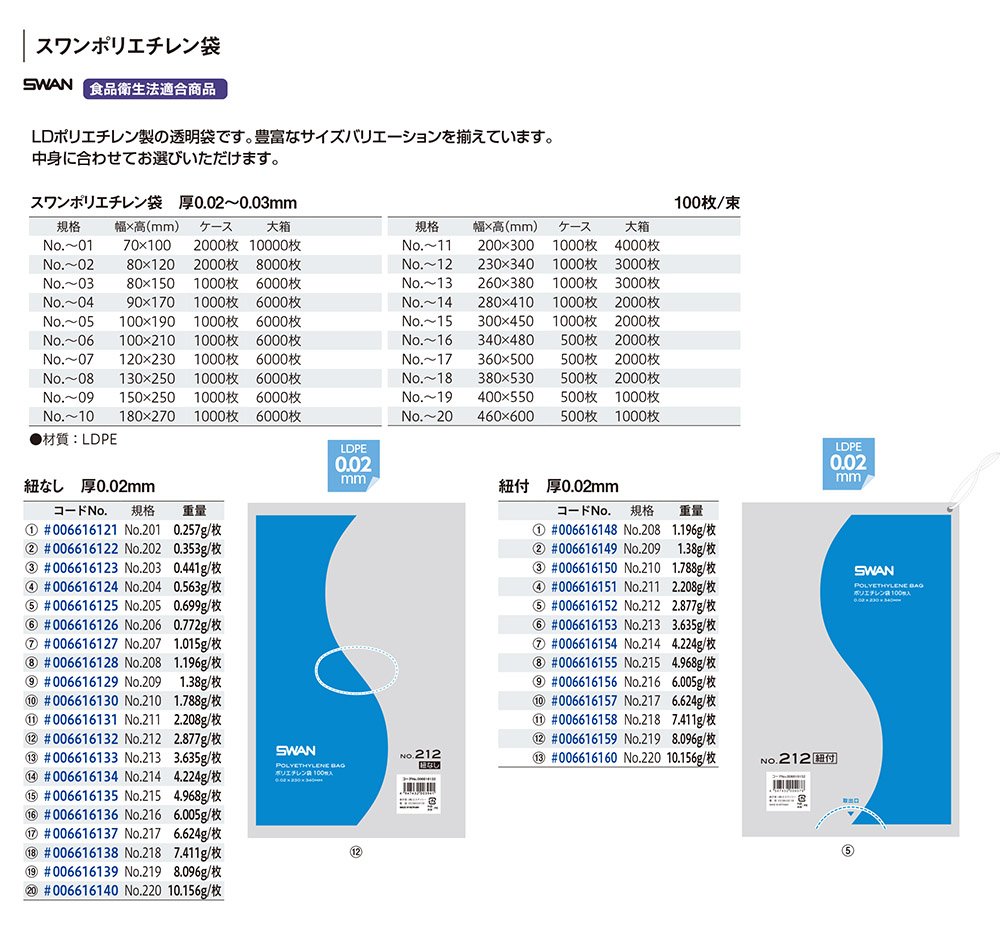 スワンポリ 厚み0.02mm