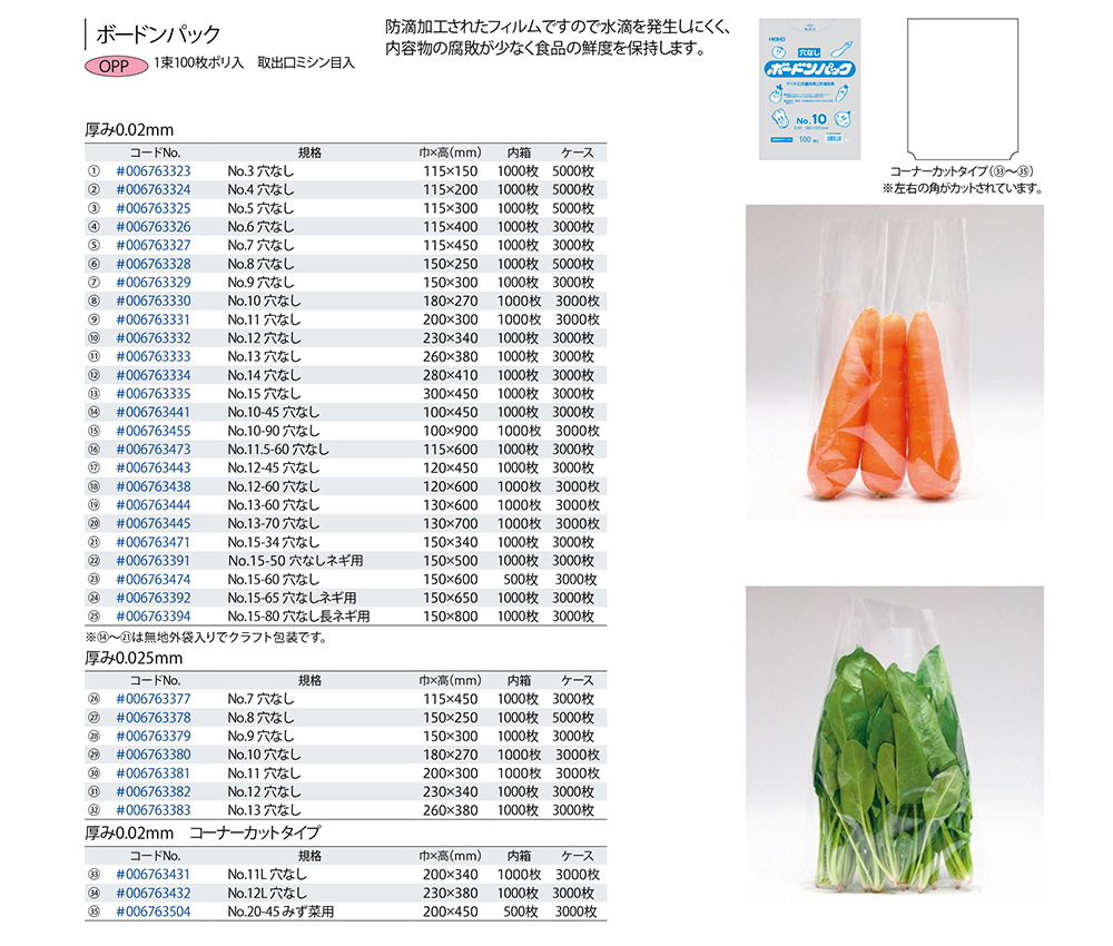 超人気新品 “送料無料 直送” ボードン袋 ＃20 No.3 4穴 115×450 30000枚
