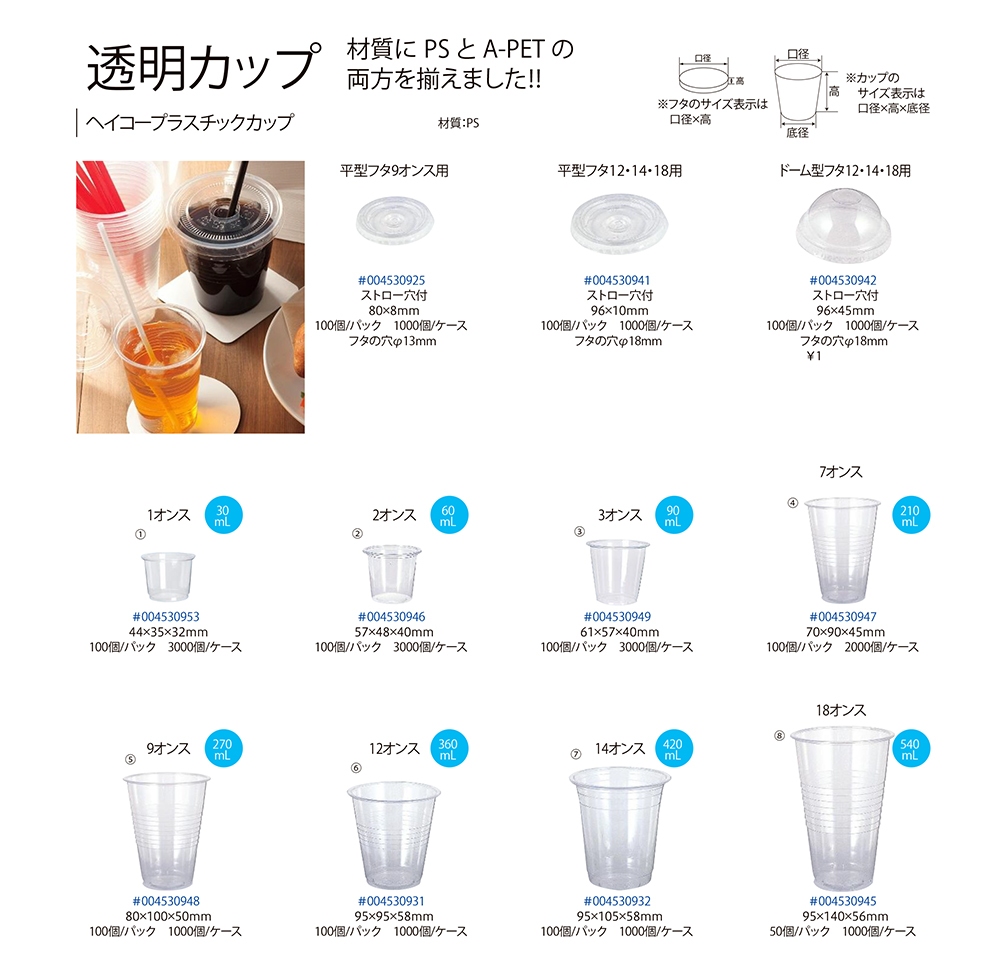 ヘイコープラスチックカップ - 包装資材・食品容器のパックウェブ.ビズ