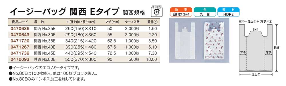 イージーバッグ 関西 Eタイプ