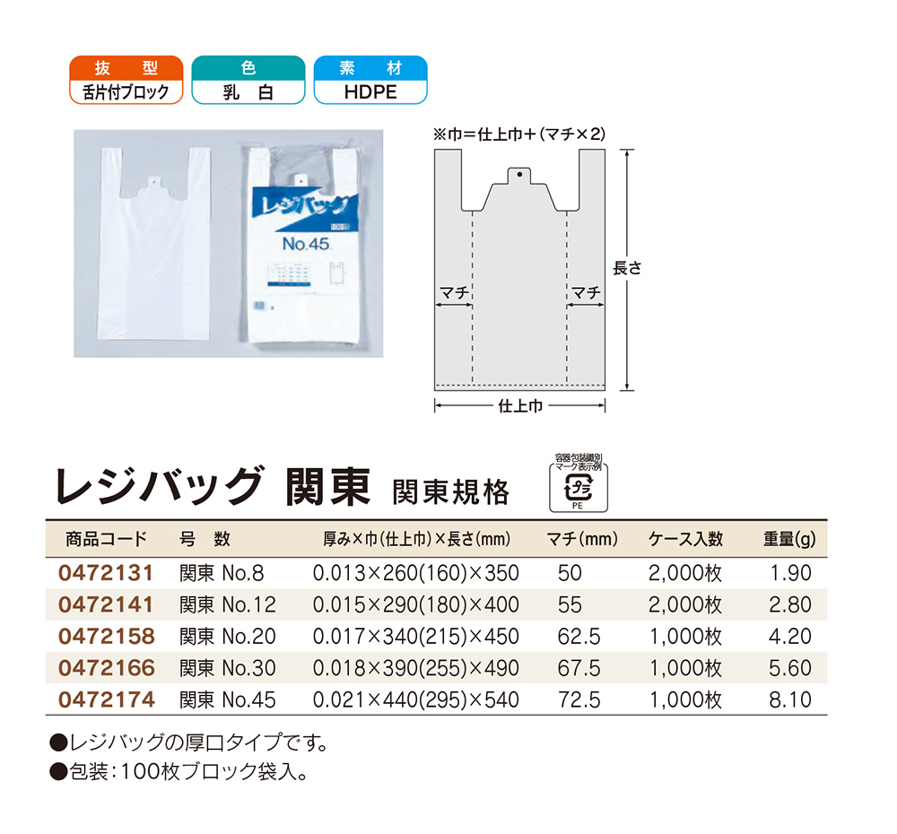 レジバッグ 関東