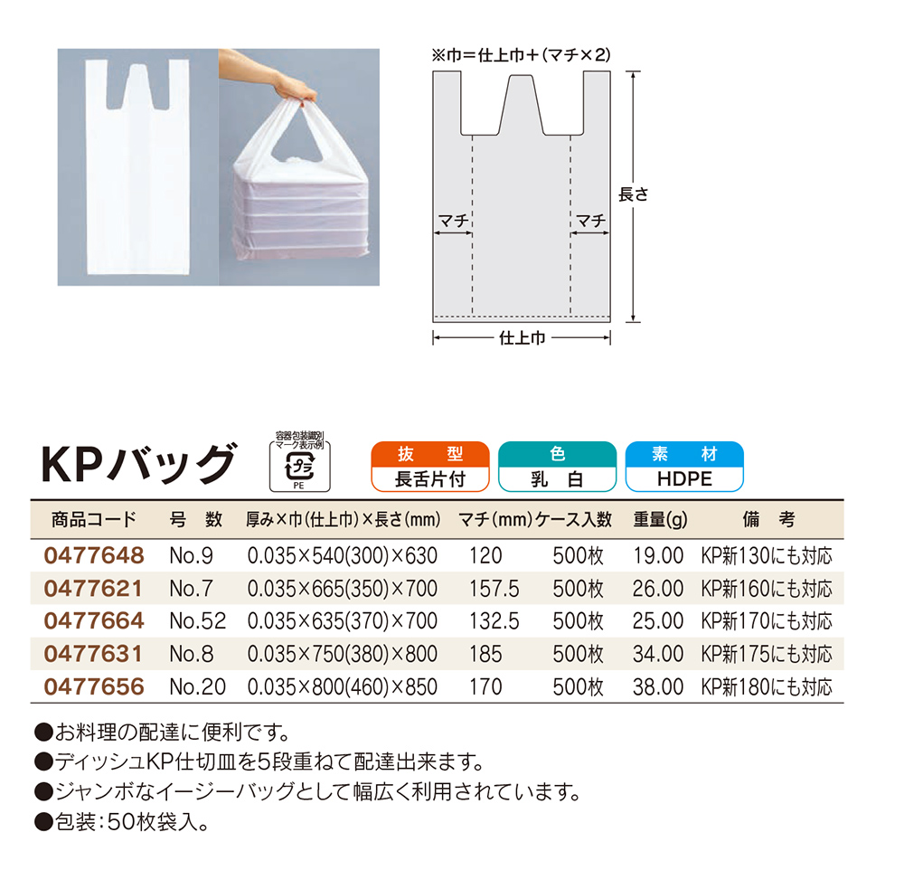 KPバッグ - 包装資材・食品容器のパックウェブ.ビズ