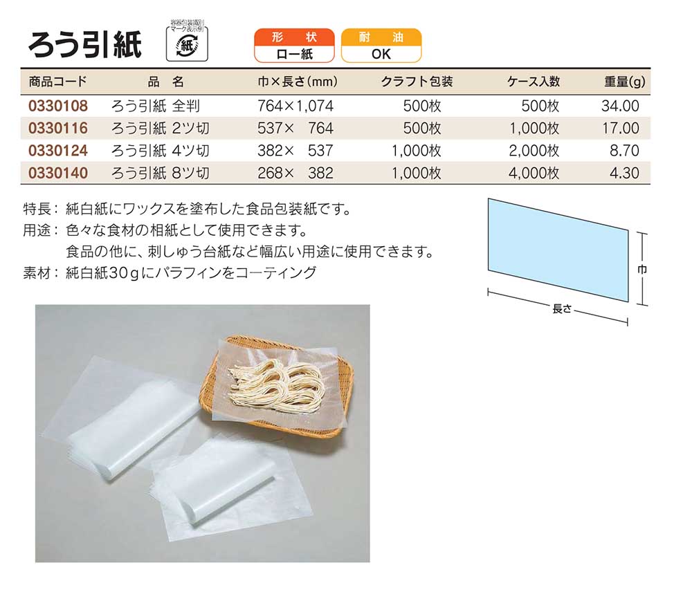 福助工業　ろう引紙