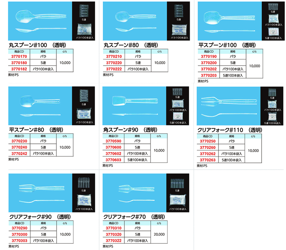 スプーン&フォーク（透明）