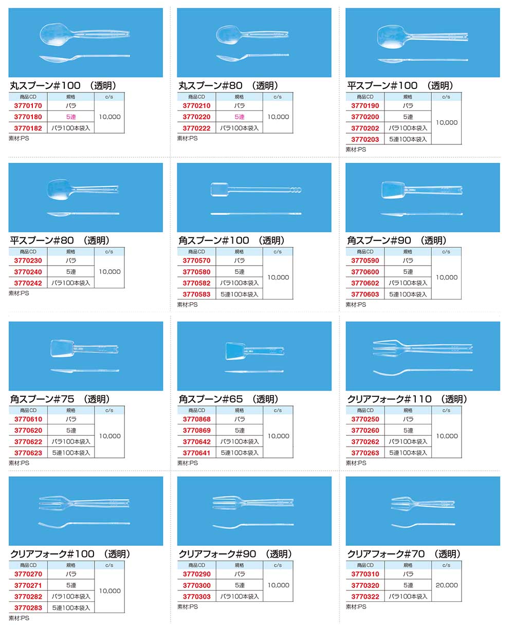 スプーン&フォーク（透明）