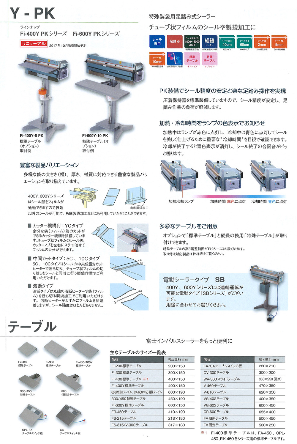 足踏み式特殊製袋用シーラー Fi-400Y/Fi-600Y シリーズ【取扱い終了】