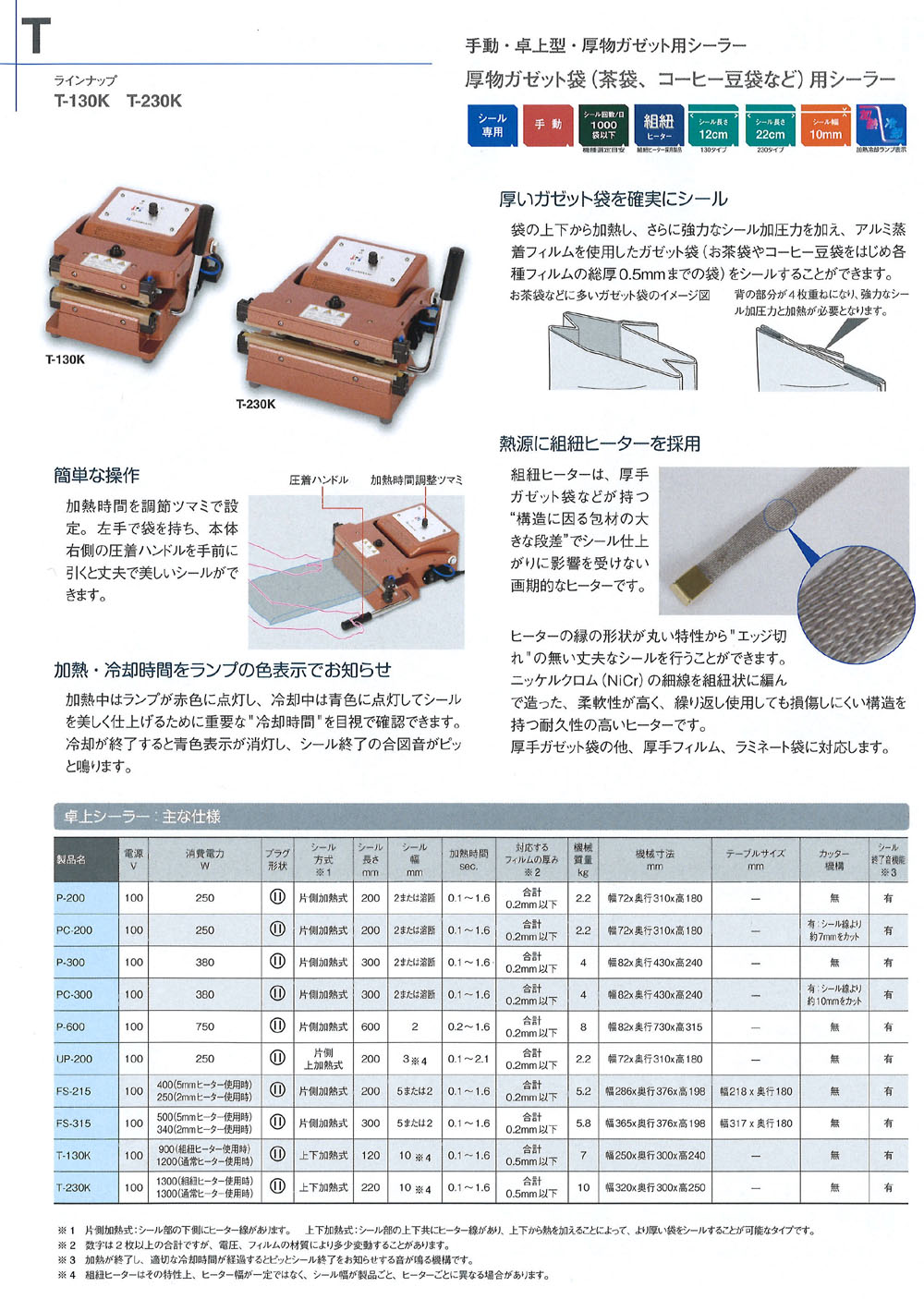 保証書付】 富士インパルス 厚物ガゼット袋用シーラー T-130K