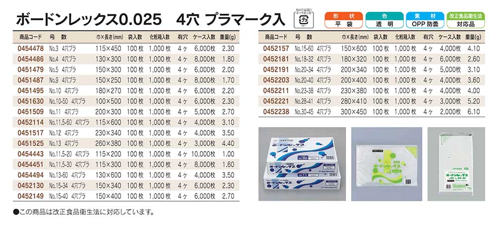 大きな割引 屋号必須 ボードンレックス #20 No.15-40 4穴 プラ入 150×400mm 1ケース6000枚入り 福助工業 OPPボードン袋 