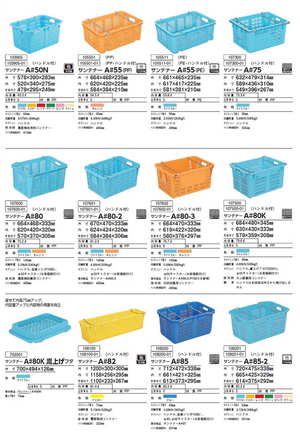 サンテナーA#120-2ハンドル付(ステン)  113001-01 サンコー(三甲) 他の三甲製品を沖縄・離島以外送料無料で同梱可 - 1