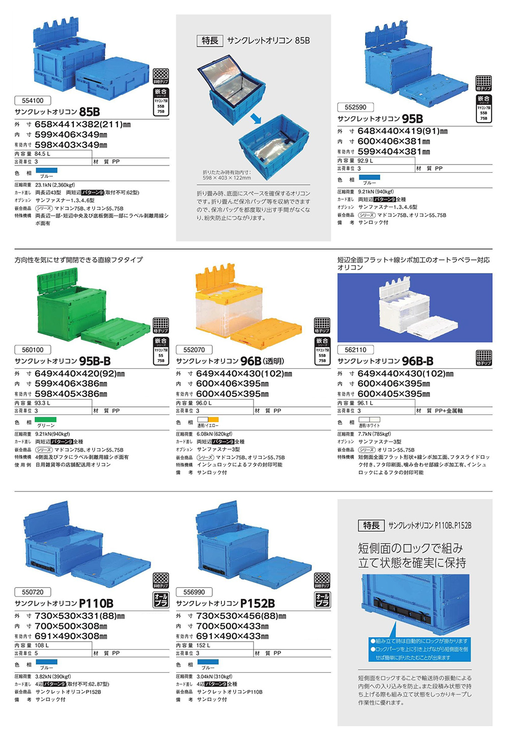 サンクレットオリコン85B~P152B