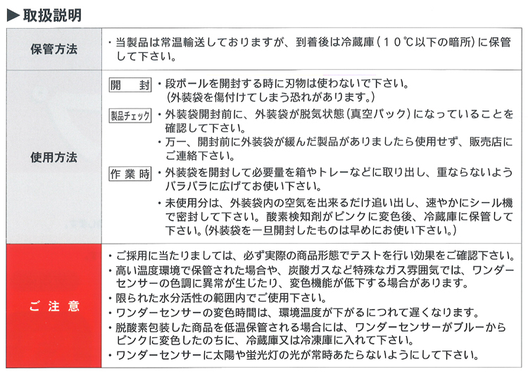 パウダーテック/ ワンダーキープ 酸素検知剤一体型脱酸素剤