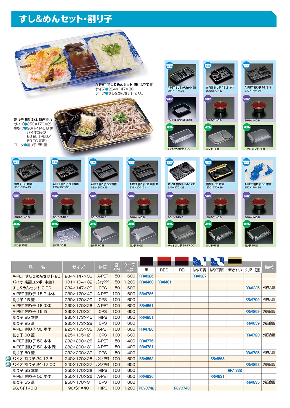 すし＆めんセット・割り子