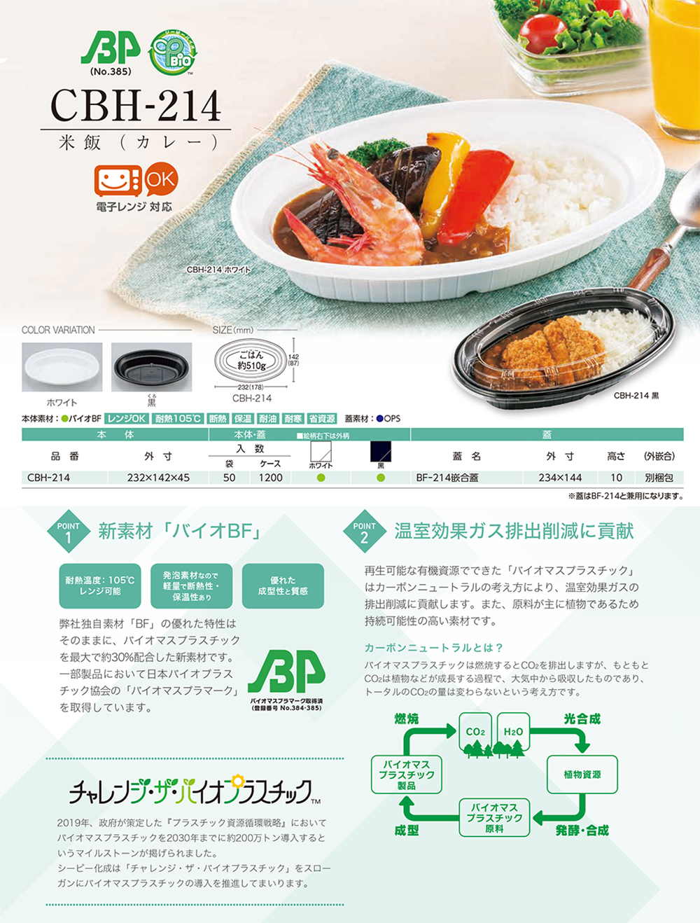 Cbh 214 バイオシリーズ 包装資材 食品容器のパックウェブ ビズ Cbh 214 バイオシリーズ 包装資材 食品容器のパックウェブ ビズ