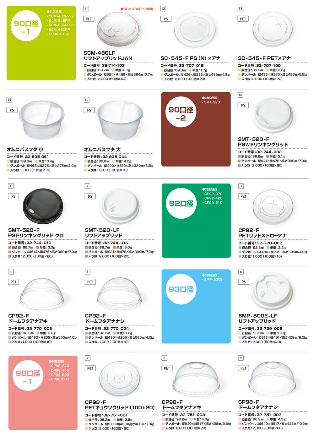 プラスチックリッド 90 98口径 包装資材 食品容器のパックウェブ ビズ