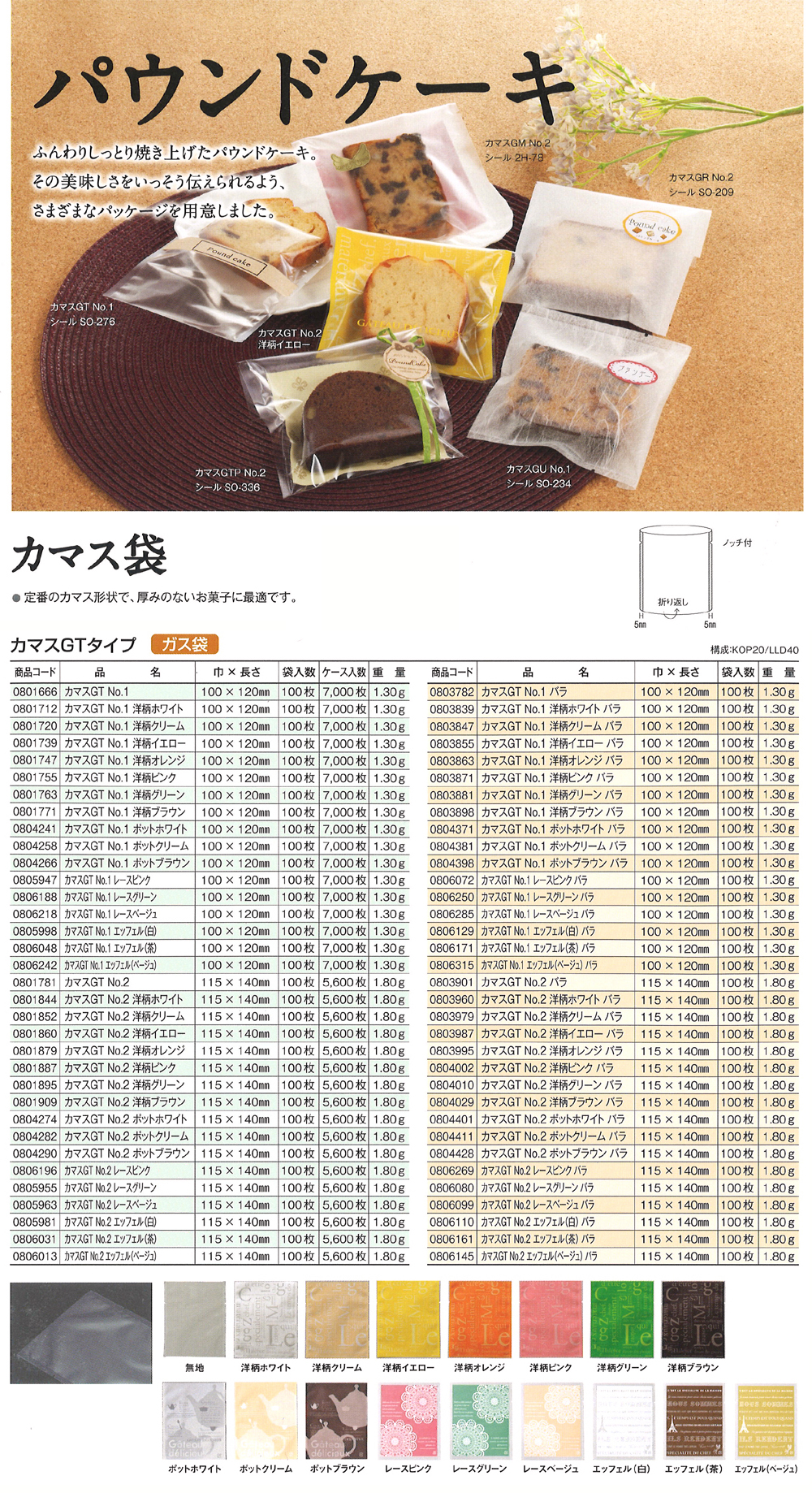 代引不可 ケース販売 カマスGT No.2 洋柄ホワイト