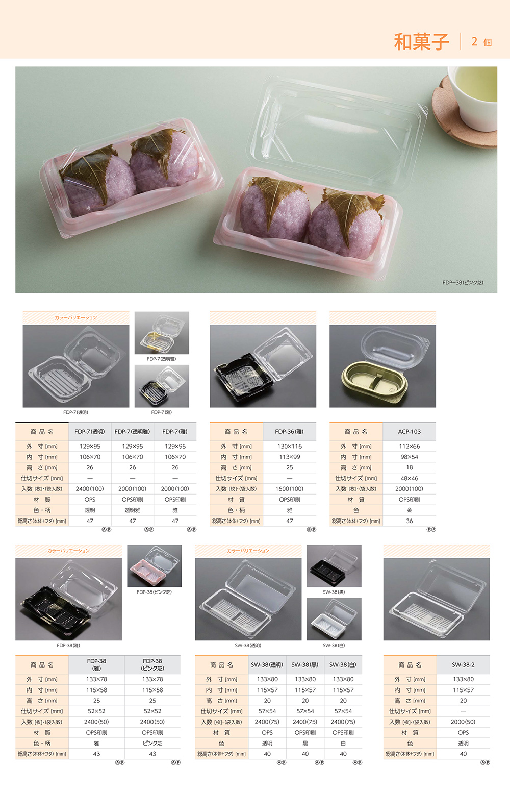 和菓子2個
