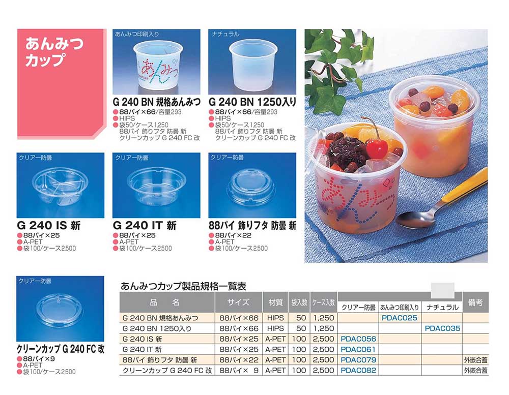 あんみつカップ - 包装資材・食品容器のパックウェブ.ビズ