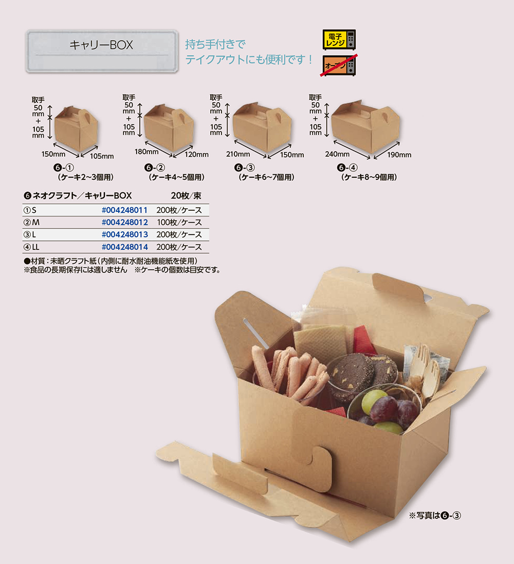 期間限定特価品 ケーキ箱 キャリー組立125#7 200枚入 20-291