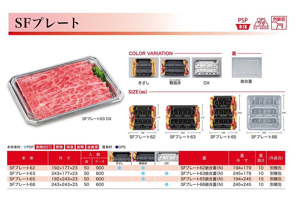 SFプレート62～68