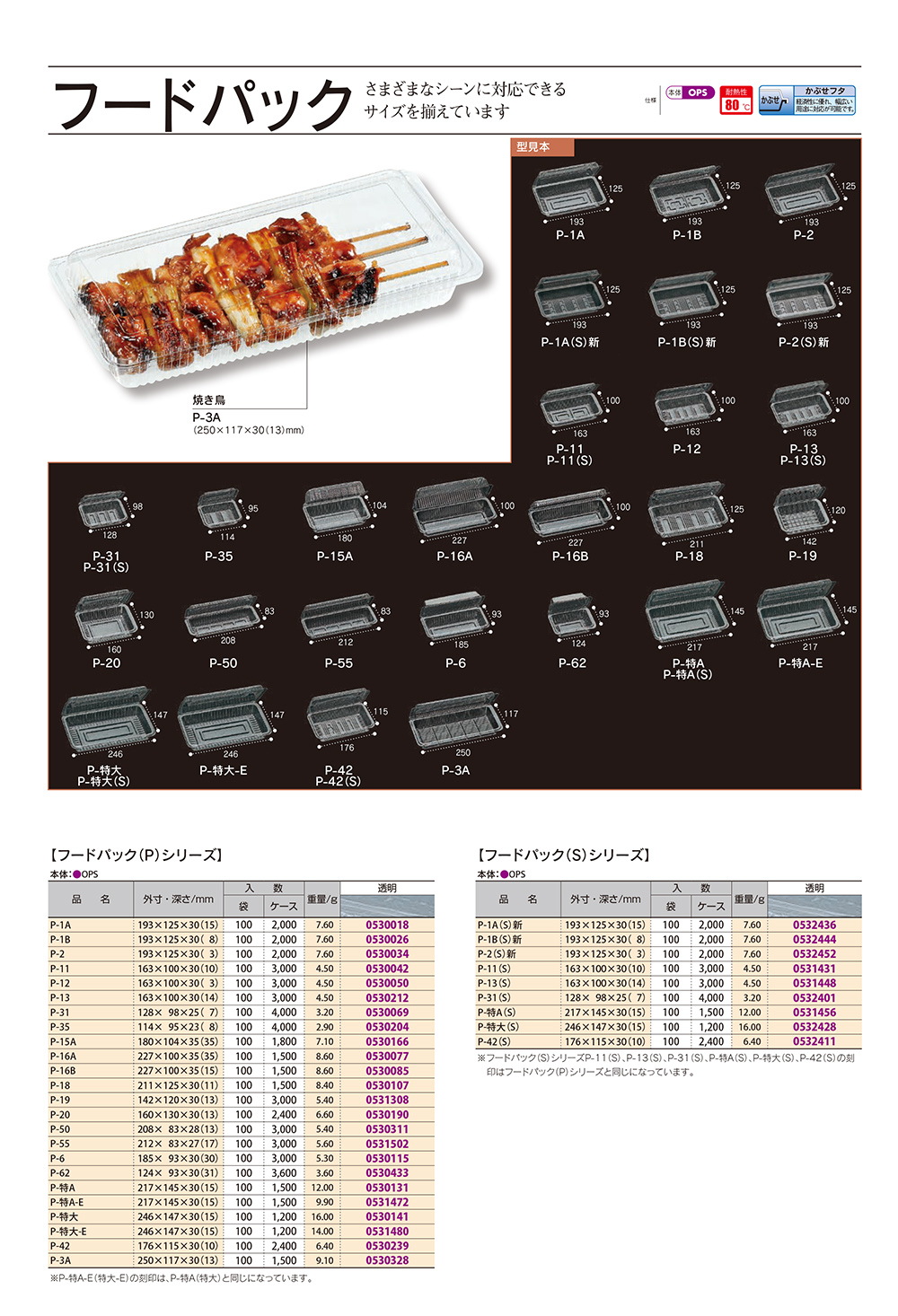 フードパック／ Pシリーズ・Sシリーズ - 包装資材・食品容器のパック