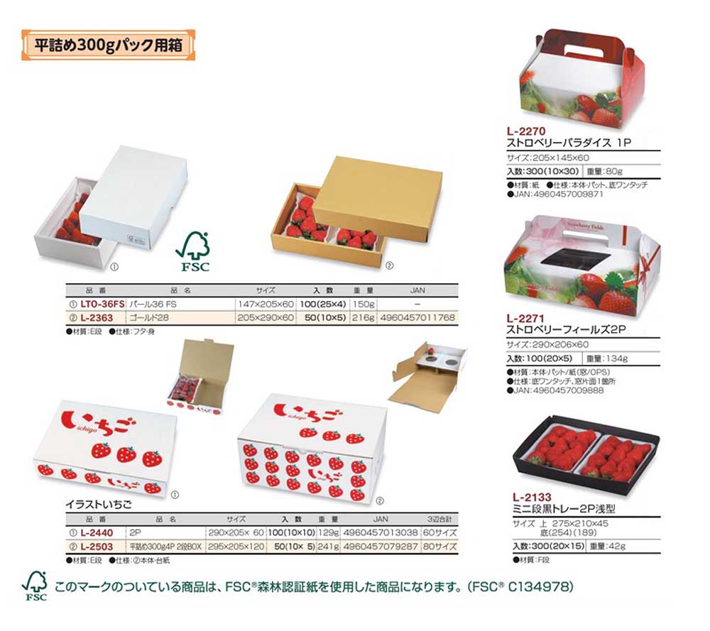 平詰め300gパック用箱