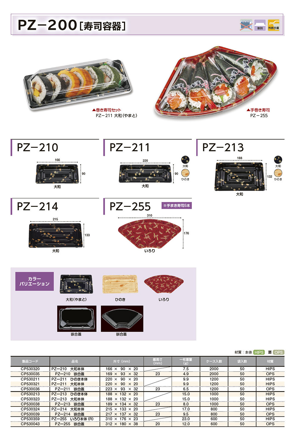 PZ-200（寿司容器）