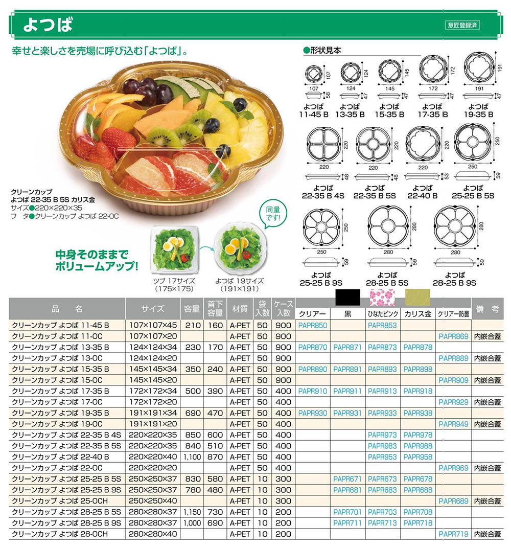 クリーンカップ よつば 包装資材 食品容器のパックウェブ ビズ クリーンカップ よつば 包装資材 食品容器のパックウェブ ビズ