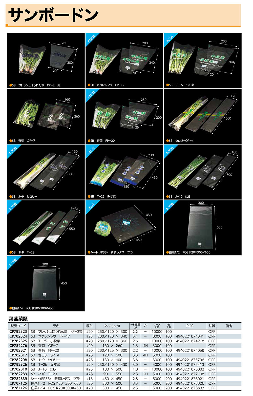 サンボードン 葉茎菜類