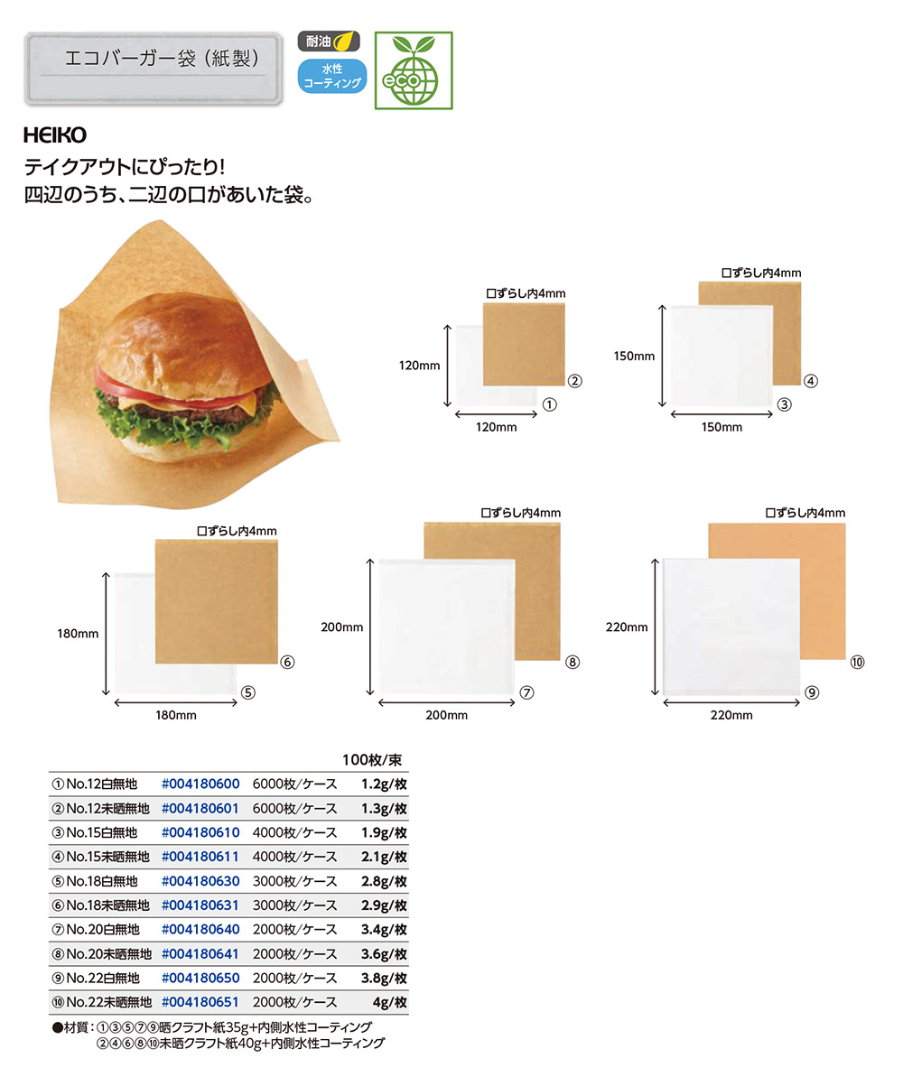 エコバーガー袋（紙製）