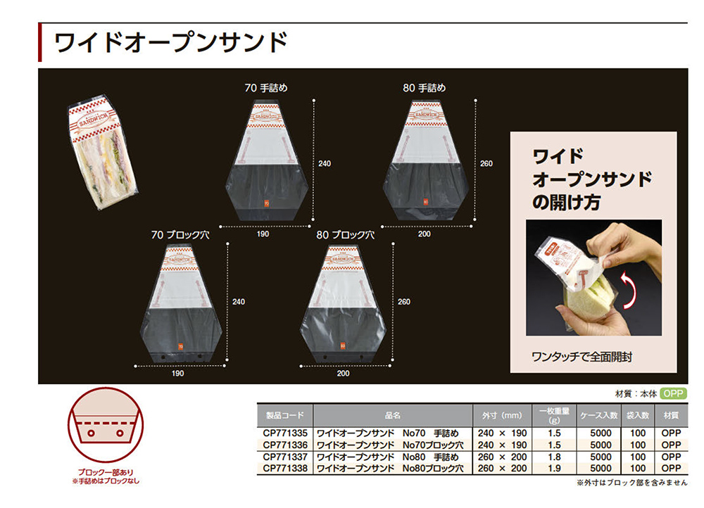 ワイドオープンサンド