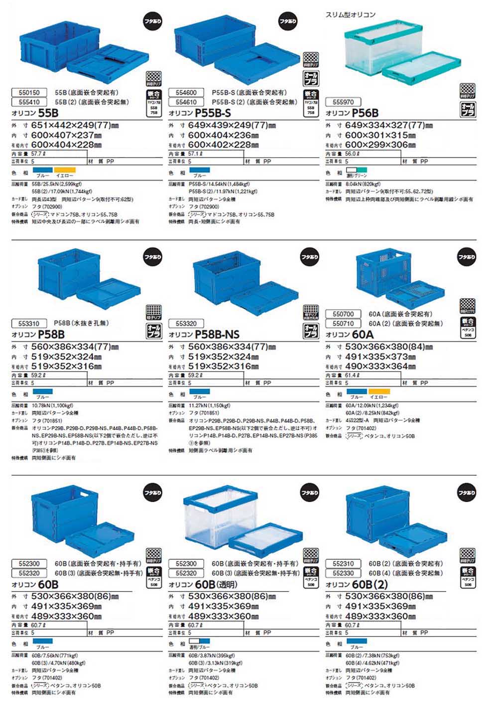 配送無料】 サンクレットオリコン40B(底面突起有) 【3個セット】 551210 サンコー(三甲) 沖縄・離島以外送料無料の複数セット商品のリンクあり 