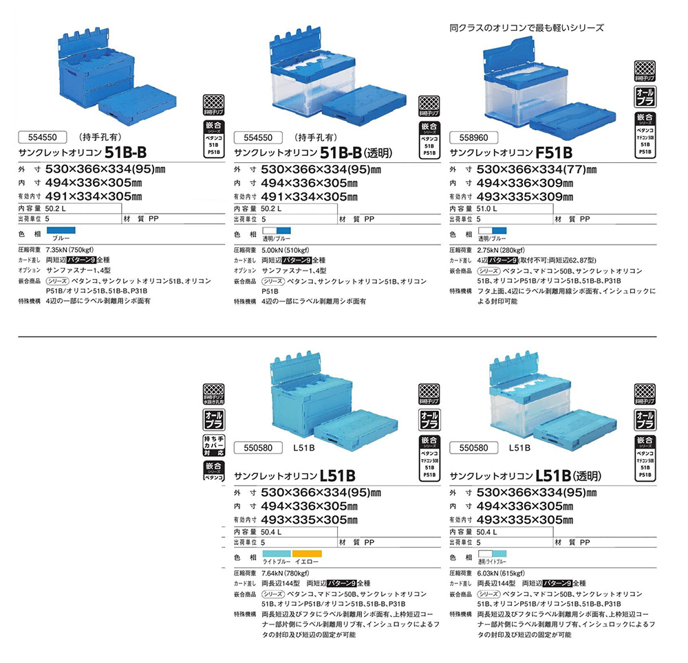 サンクレットオリコン51B-B~L51B-K