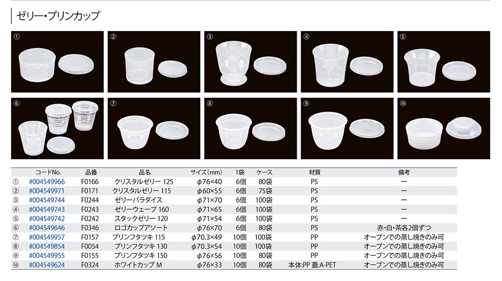 ゼリー プリンカップ 包装資材 食品容器のパックウェブ ビズ