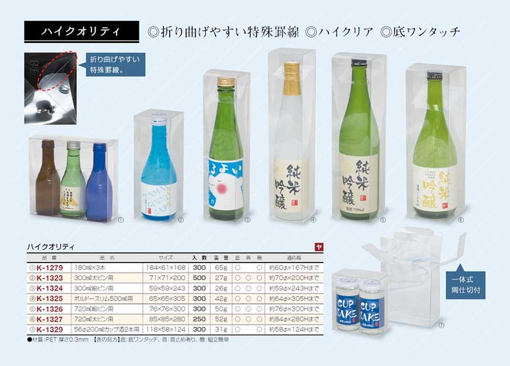 ヤマニパッケージ 贈答箱 K-1279 180ml×3本 300枚(25枚×12)（直送品）-