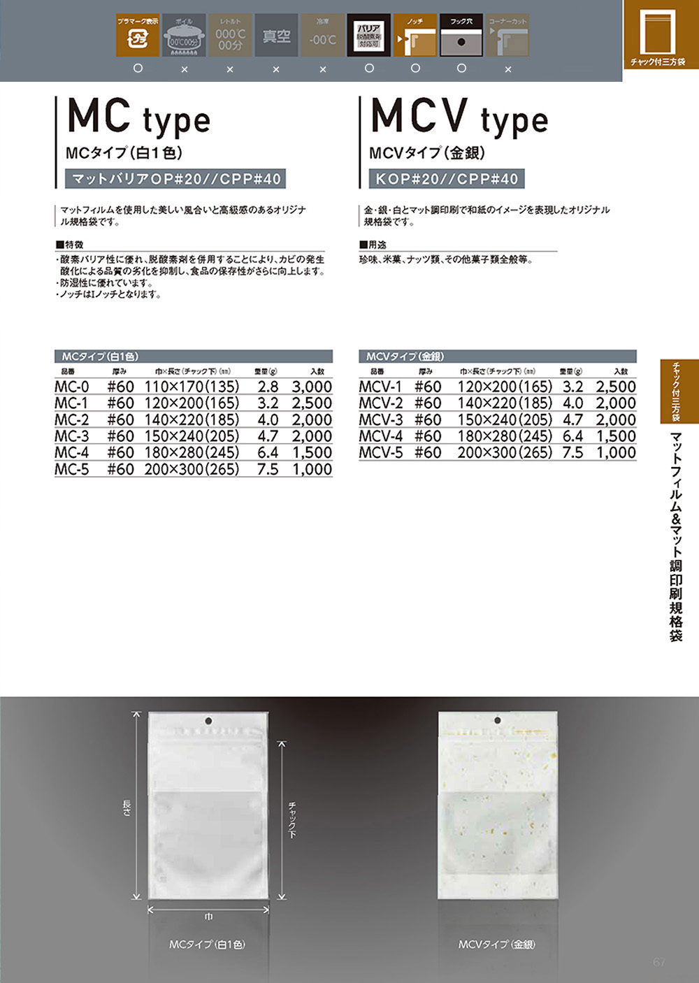 安心発送】 マットフィルム＆マット調印刷 チャック袋 1,000枚 各種 厚0.60 - その他 - hlt.no
