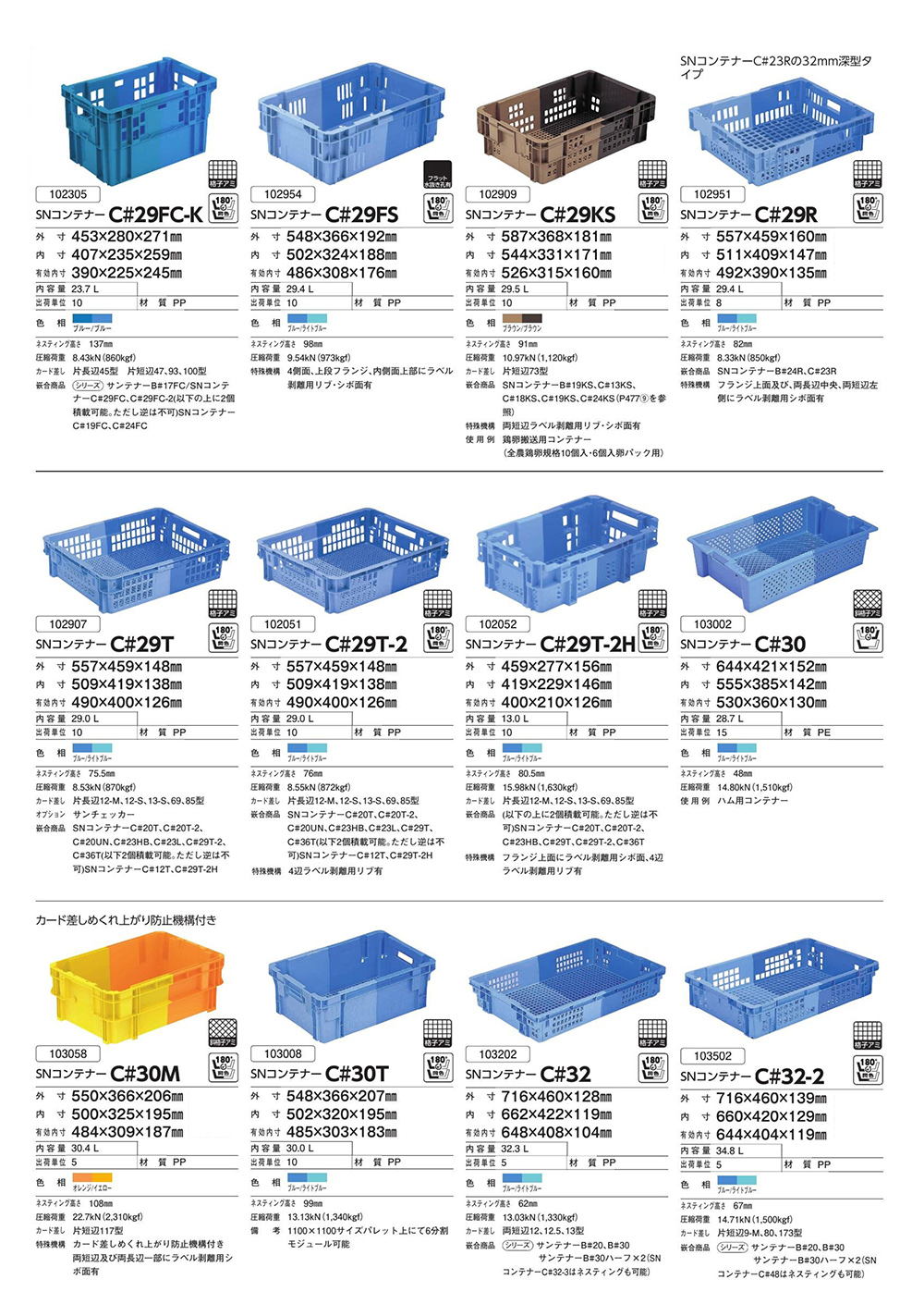 SNコンテナーC#29FC-K~C#35AJ