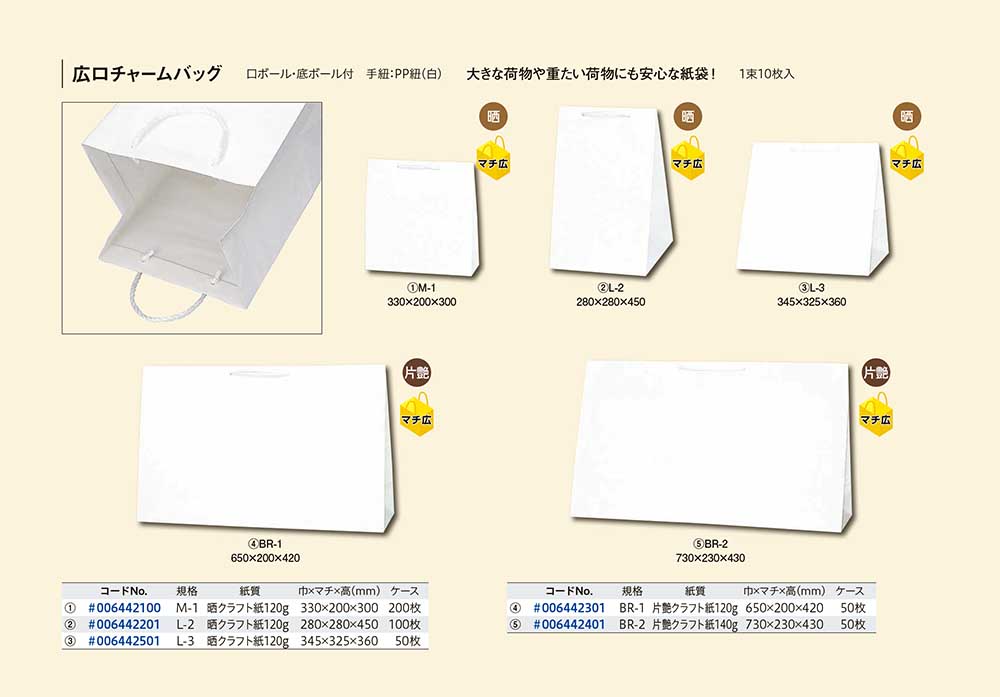 広口チャームバッグ - 包装資材・食品容器のパックウェブ.ビズ