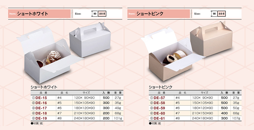 ショートホワイト･ピンク