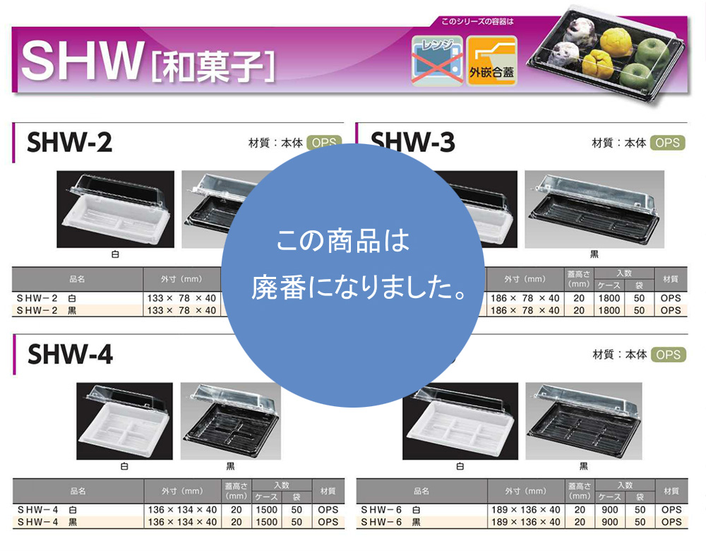 SHWシリーズ【廃番商品】