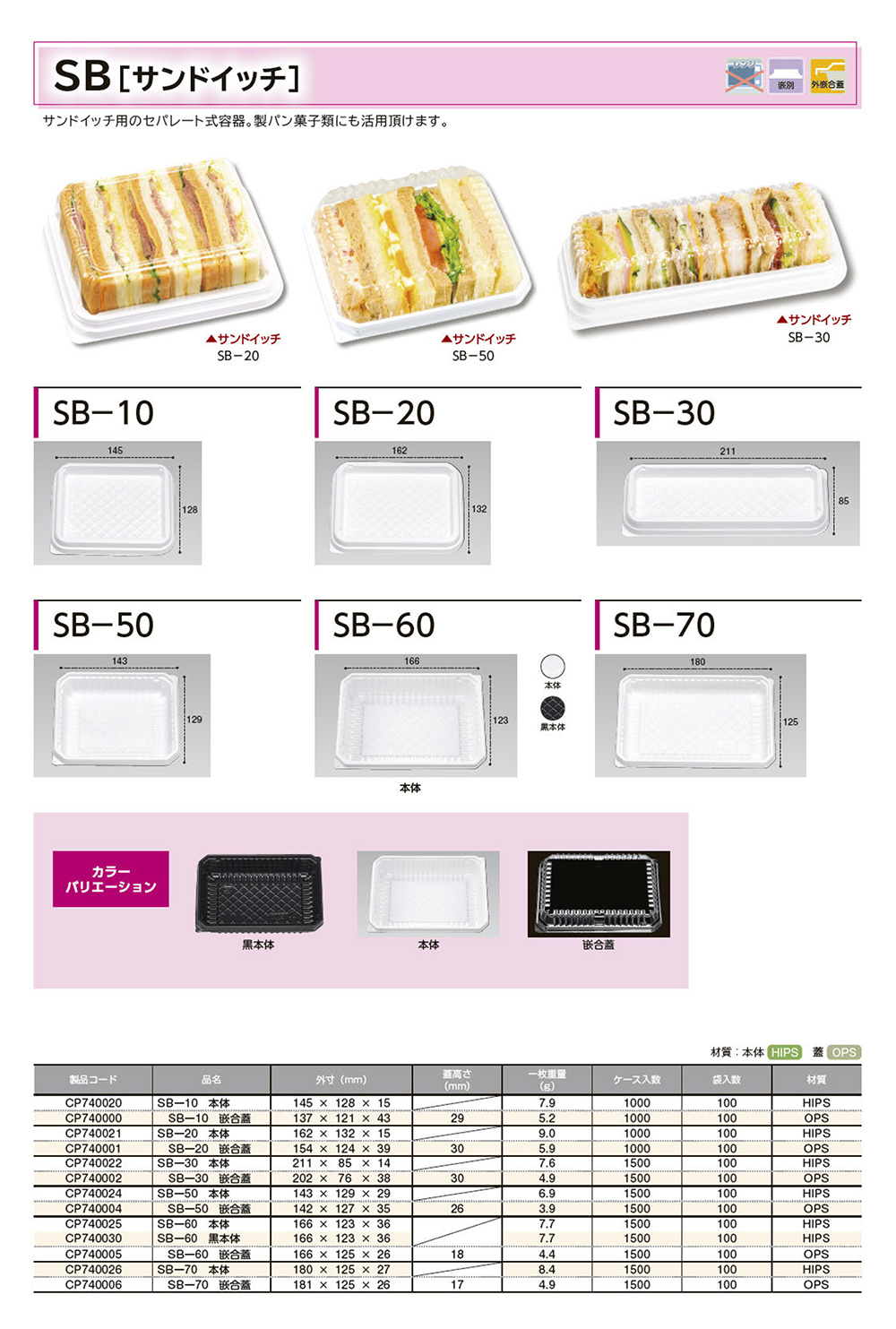 SB（サンドイッチ）