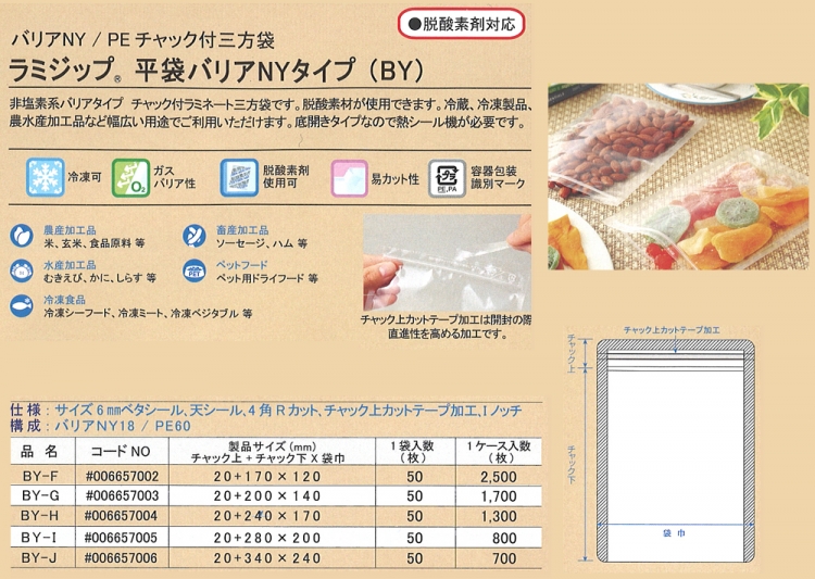 ラミジップ バリアNY(透明)平袋【廃番商品】 - 包装資材・食品容器の