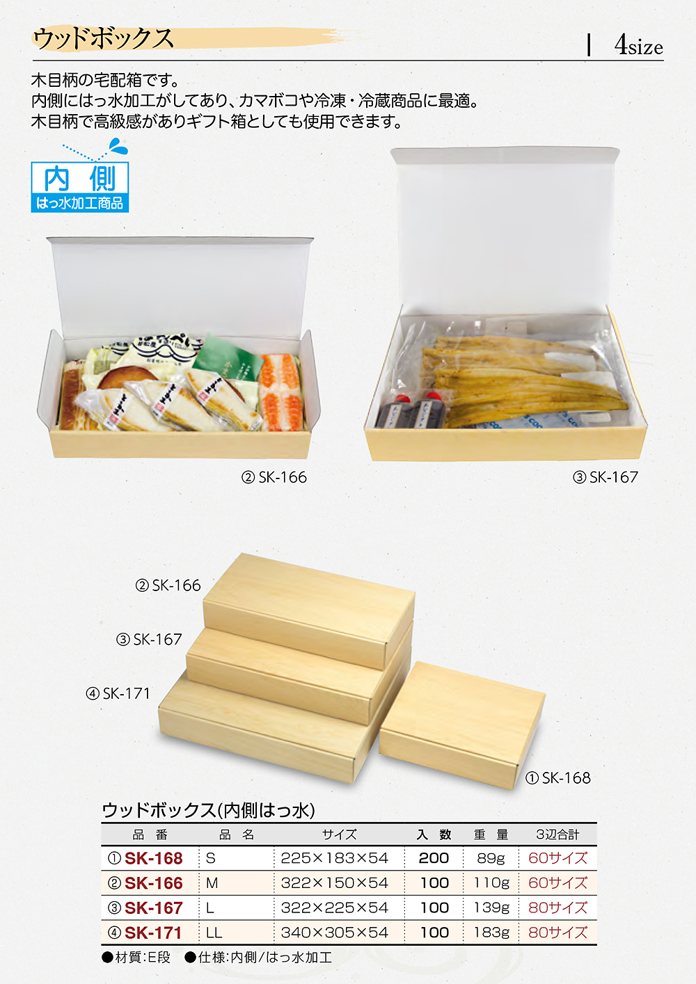 ウッドボックス - 包装資材・食品容器のパックウェブ.ビズ