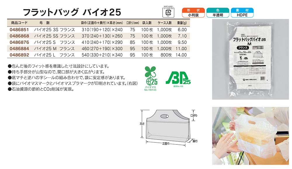 フラットバッグ バイオ25