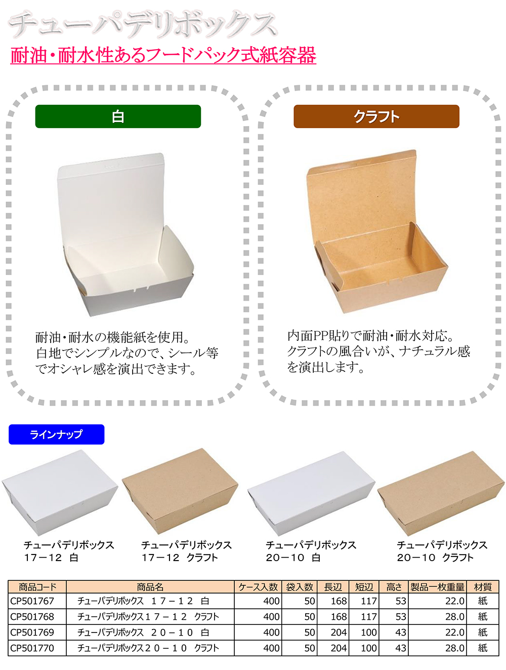 チューパ：デリボックス - 包装資材・食品容器のパックウェブ.ビズ