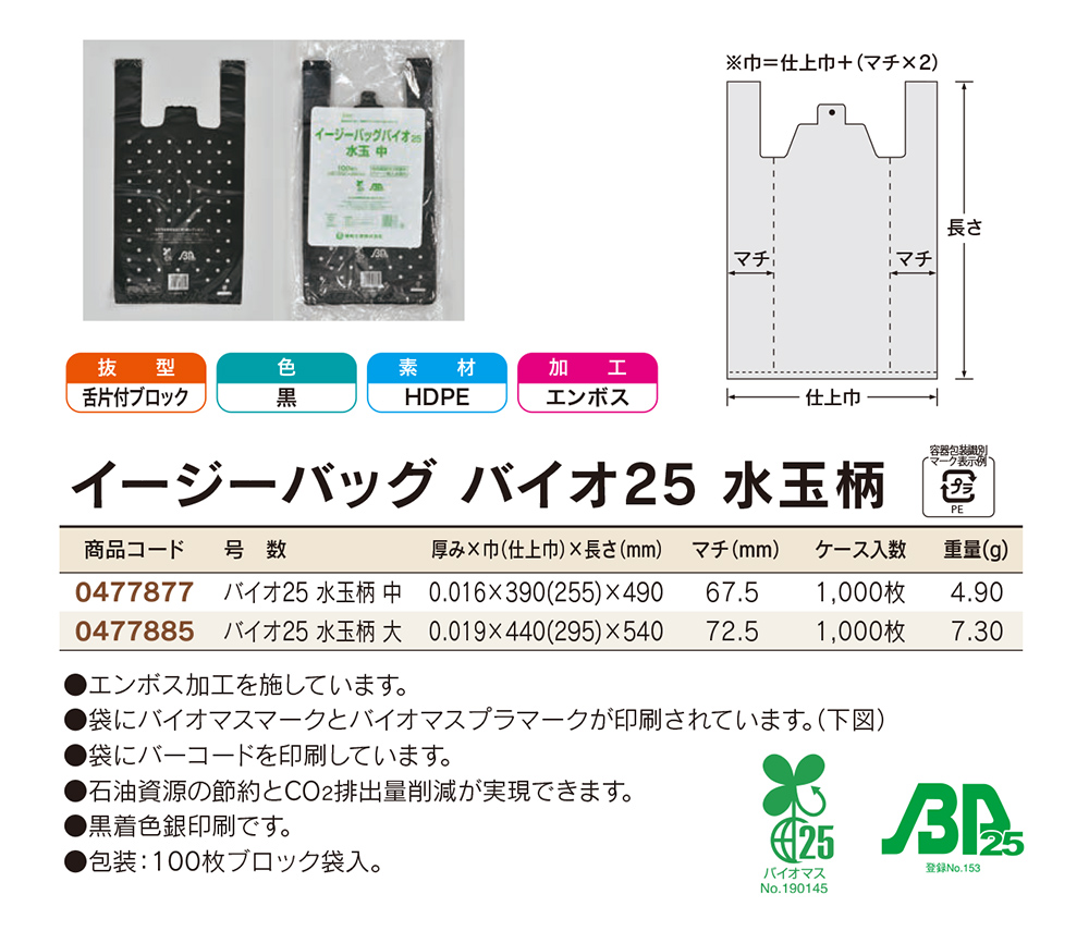 イージーバッグ バイオ25 水玉柄