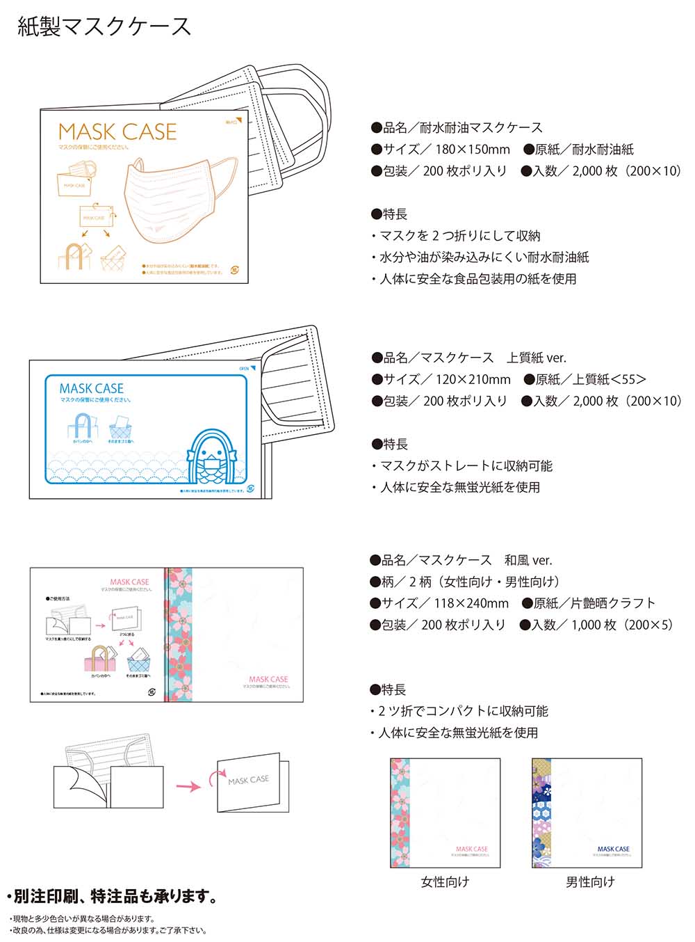 紙製マスクケース