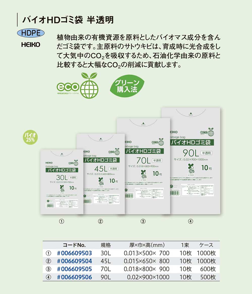 バイオHDゴミ袋 半透明