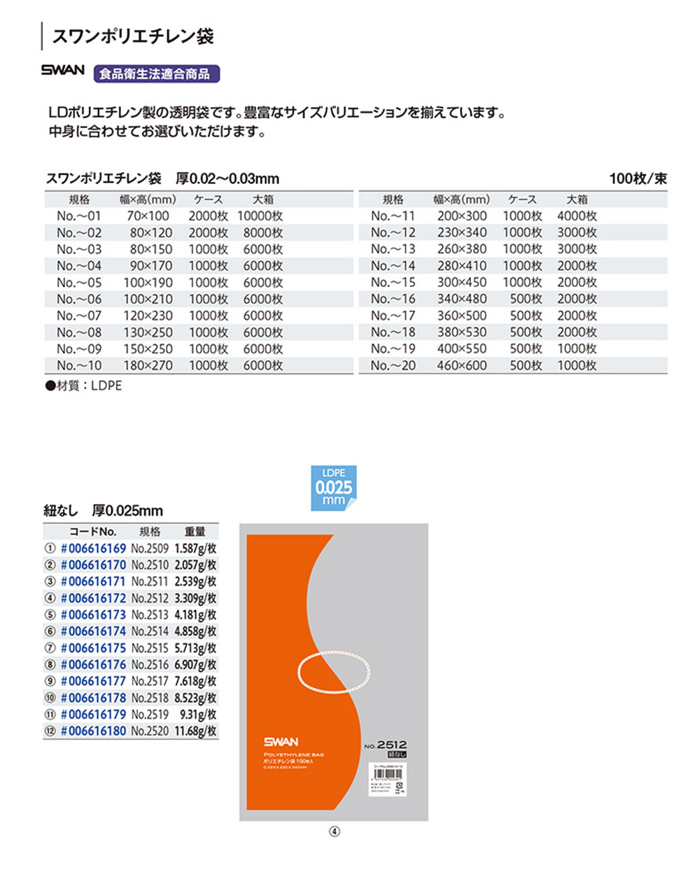 スワンポリ 厚み0.025mm