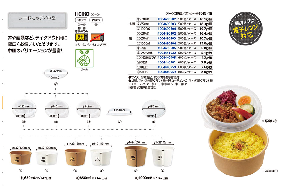 フードカップ中型 - 包装資材・食品容器のパックウェブ.ビズ
