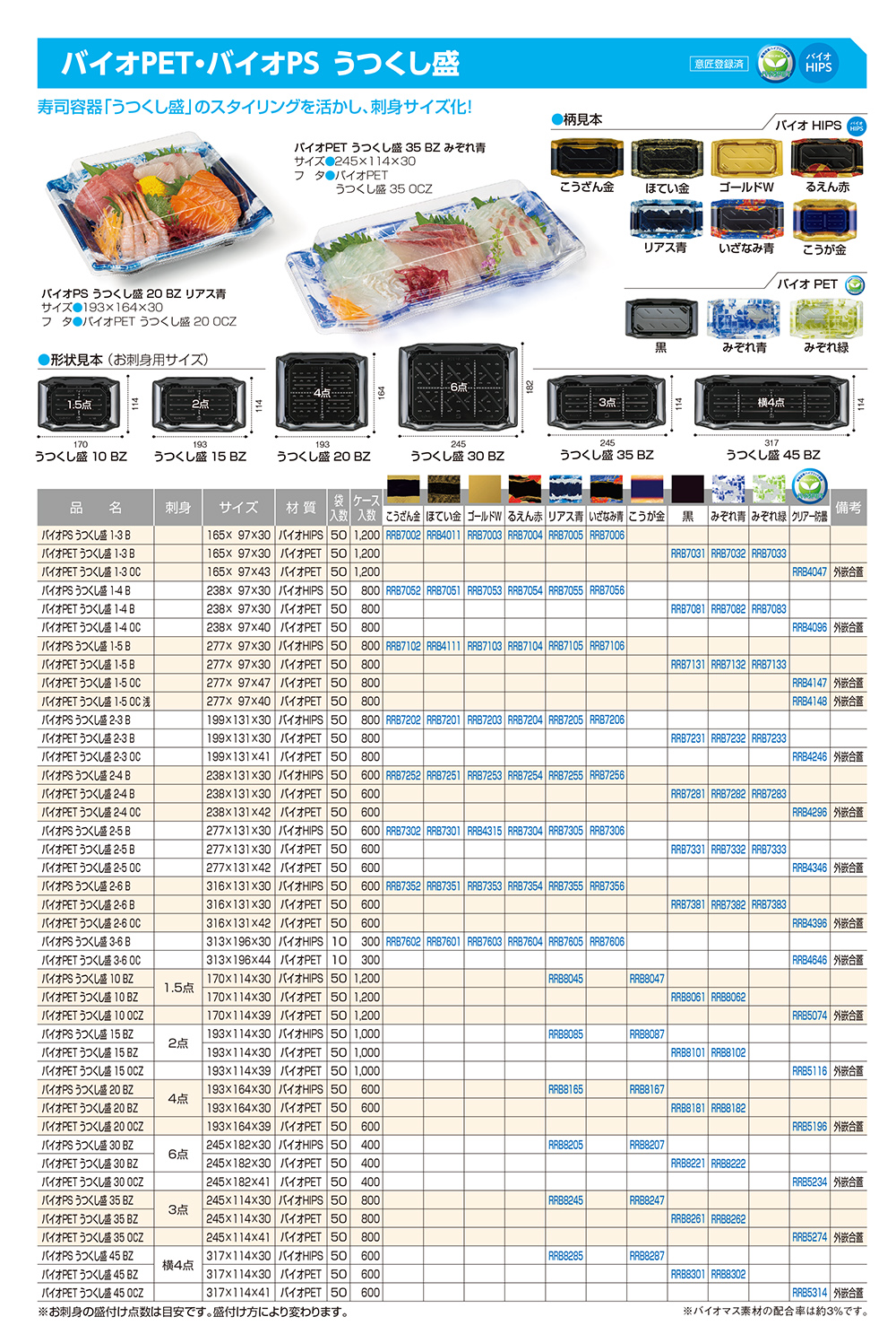 バイオPET・バイオPS うつくし盛